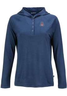 Cutter and Buck Arizona Wildcats Womens Navy Blue Coastline Eco Hooded Sweatshirt