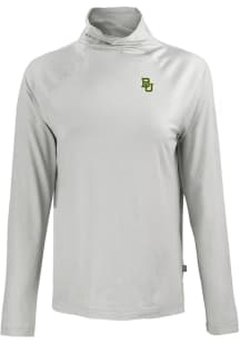 Cutter and Buck Baylor Bears Womens Grey Coastline Eco Funnel Neck Crew Sweatshirt