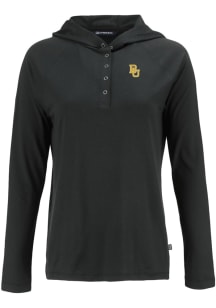 Cutter and Buck Baylor Bears Womens Black Coastline Eco Hooded Sweatshirt