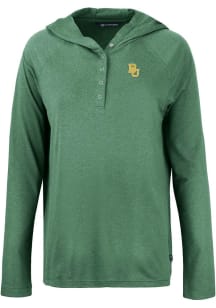 Cutter and Buck Baylor Bears Womens Green Coastline Eco Hooded Sweatshirt