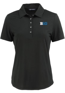 Cutter and Buck Big Ten Womens Black Coastline Eco Short Sleeve Polo Shirt