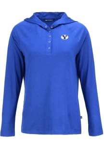 Cutter and Buck BYU Cougars Womens Blue Coastline Eco Hooded Sweatshirt