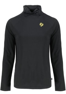 Cutter and Buck Cal Poly Mustangs Womens Black Coastline Eco Funnel Neck Crew Sweatshirt