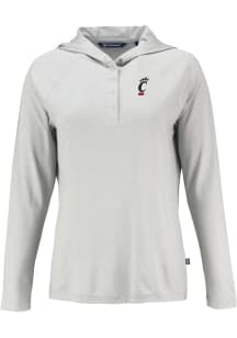 Cutter and Buck Cincinnati Bearcats Womens Grey Coastline Eco Hooded Sweatshirt