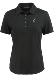Cutter and Buck Cincinnati Bearcats Womens Black Coastline Eco Short Sleeve Polo Shirt