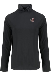 Cutter and Buck Florida State Seminoles Womens Black Coastline Eco Funnel Neck Crew Sweatshirt