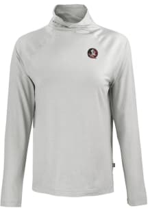 Cutter and Buck Florida State Seminoles Womens Grey Coastline Eco Funnel Neck Crew Sweatshirt
