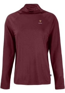 Cutter and Buck Harvard Crimson Womens Maroon Coastline Eco Funnel Neck Crew Sweatshirt