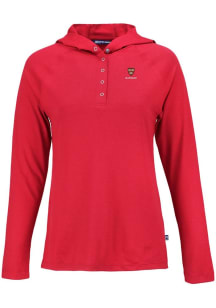 Cutter and Buck Harvard Crimson Womens Red Coastline Eco Hooded Sweatshirt
