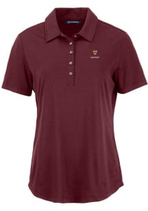 Cutter and Buck Harvard Crimson Womens Maroon Coastline Eco Short Sleeve Polo Shirt