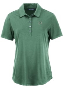 Cutter and Buck Hawaii Warriors Womens Green Coastline Eco Short Sleeve Polo Shirt