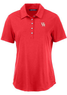 Cutter and Buck Houston Cougars Womens Red Coastline Eco Short Sleeve Polo Shirt
