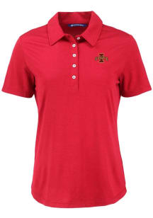 Cutter and Buck Iowa State Cyclones Womens Red Coastline Eco Short Sleeve Polo Shirt