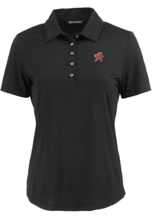 Cutter and Buck Maryland Terrapins Womens Black Coastline Eco Short Sleeve Polo Shirt