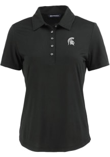 Cutter and Buck Michigan State Spartans Womens Black Coastline Eco Short Sleeve Polo Shirt