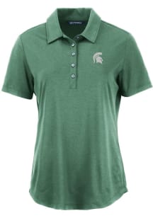 Cutter and Buck Michigan State Spartans Womens Green Coastline Eco Short Sleeve Polo Shirt