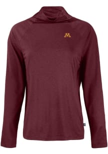 Cutter and Buck Minnesota Golden Gophers Womens Maroon Coastline Eco Funnel Neck Crew Sweatshirt