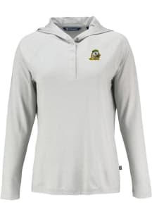 Cutter and Buck Oregon Ducks Womens Grey Coastline Eco Hooded Sweatshirt