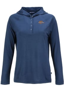 Cutter and Buck Pepperdine Waves Womens Navy Blue Coastline Eco Hooded Sweatshirt