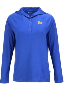 Cutter and Buck Pitt Panthers Womens Blue Coastline Eco Hooded Sweatshirt