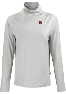 Cutter and Buck Rutgers Scarlet Knights Womens Grey Coastline Eco Funnel Neck Crew Sweatshirt
