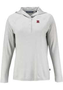 Cutter and Buck Rutgers Scarlet Knights Womens Grey Coastline Eco Hooded Sweatshirt