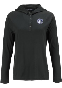Cutter and Buck Saint Louis Billikens Womens Black Coastline Eco Hooded Sweatshirt