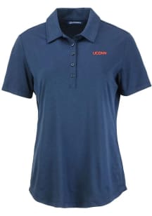 Cutter and Buck UConn Huskies Womens Navy Blue Coastline Eco Short Sleeve Polo Shirt