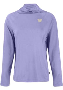 Cutter and Buck Washington Huskies Womens Purple Coastline Eco Funnel Neck Crew Sweatshirt