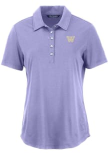 Cutter and Buck Washington Huskies Womens Purple Coastline Eco Short Sleeve Polo Shirt