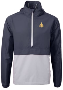 Cutter and Buck Seattle Mariners Mens Navy Blue Cooperstown Charter Eco Pullover Jackets