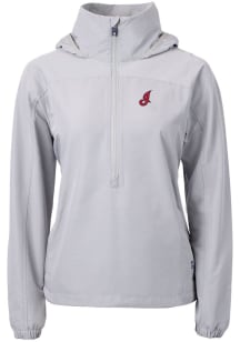 Cutter and Buck Cleveland Guardians Womens Grey Cooperstown Charter Eco Pullover