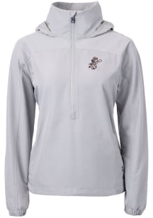 Cutter and Buck Cincinnati Reds Womens Grey Cooperstown Charter Eco Pullover