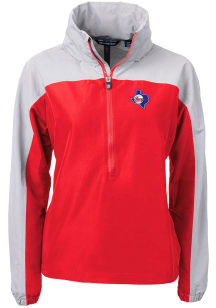 Cutter and Buck Texas Rangers Womens Red Cooperstown Charter Eco Pullover