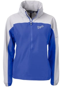 Cutter and Buck Kansas City Royals Womens Blue Cooperstown Charter Eco Pullover