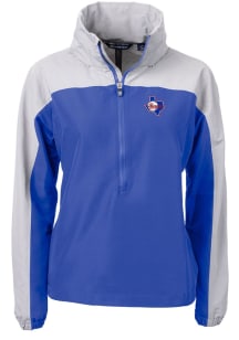 Cutter and Buck Texas Rangers Womens Blue Cooperstown Charter Eco Pullover