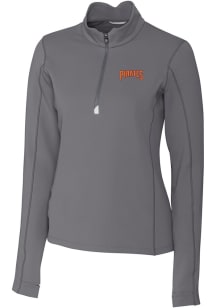 Cutter and Buck Pittsburgh Pirates Womens Grey Cooperstown Traverse Qtr Zip