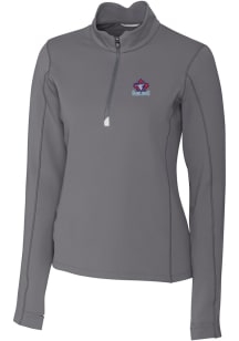 Cutter and Buck Toronto Blue Jays Womens Grey Cooperstown Traverse Qtr Zip