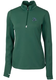 Cutter and Buck Tampa Bay Rays Womens Green Cooperstown Traverse Qtr Zip