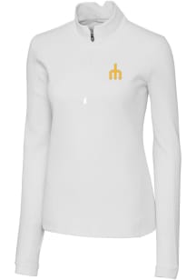 Cutter and Buck Seattle Mariners Womens White Cooperstown Traverse Qtr Zip