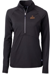 Cutter and Buck Houston Astros Womens Black Cooperstown Adapt Eco Qtr Zip