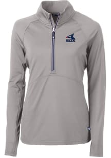 Cutter and Buck Chicago White Sox Womens Grey Cooperstown Adapt Eco Qtr Zip