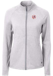 Cutter and Buck New York Yankees Womens Grey Cooperstown Adapt Eco Knit Light Weight Jacket