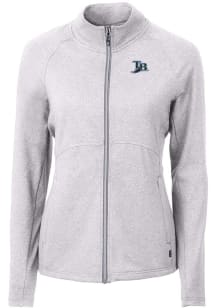 Cutter and Buck Tampa Bay Rays Womens Grey Cooperstown Adapt Eco Knit Light Weight Jacket