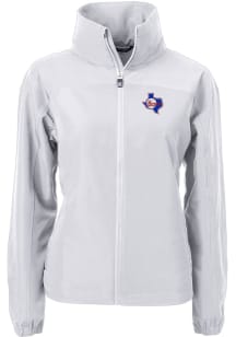 Cutter and Buck Texas Rangers Womens Grey Cooperstown Charter Eco Light Weight Jacket