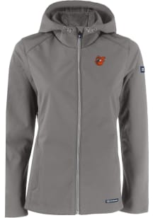 Cutter and Buck Baltimore Orioles Womens Grey Cooperstown Evoke Light Weight Jacket