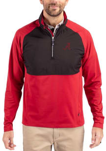 Cutter and Buck Alabama Crimson Tide Mens Red Adapt Eco Hybrid Long Sleeve Qtr Zip Pullover