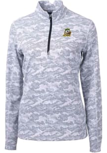 Cutter and Buck Oregon Ducks Womens Charcoal Traverse Camo Qtr Zip