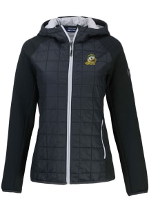 Cutter and Buck Oregon Ducks Womens Black Rainier PrimaLoft Hybrid Medium Weight Jacket