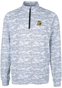 Cutter and Buck Oregon Ducks Mens Charcoal Traverse Camo Big and Tall Qtr Zip